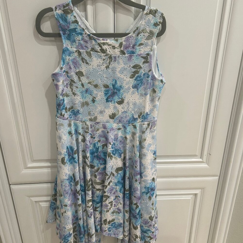 Asymmetrical Hem Floral Print Sleeveless Tween Dress from Speechless Kids